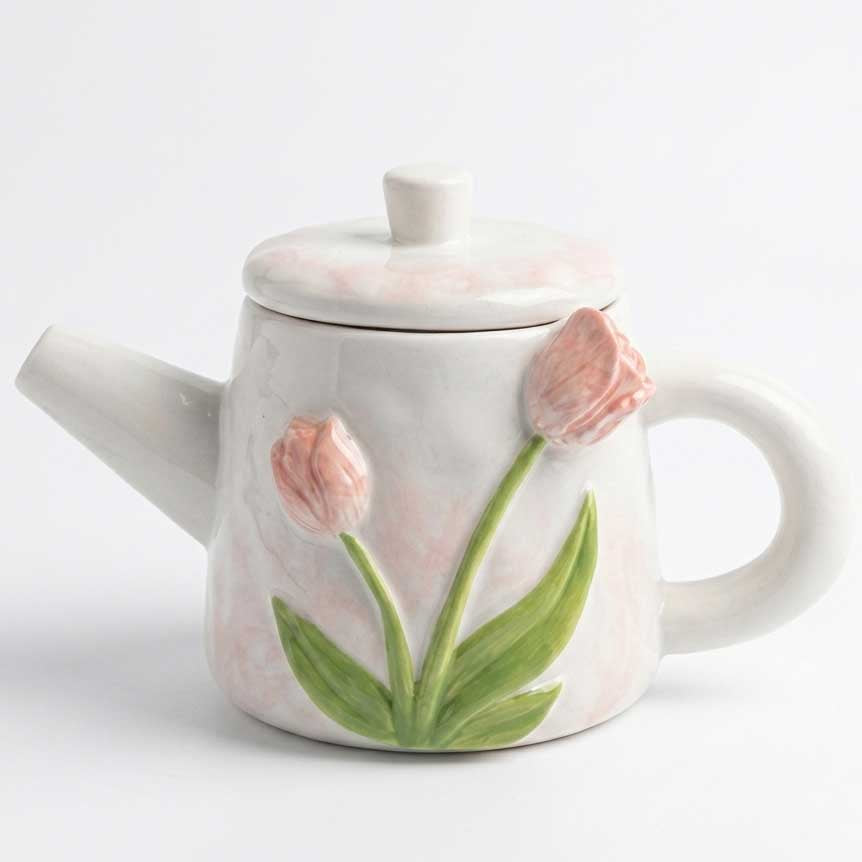 TulipGlow™ Ceramic Teapot