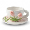 TulipGlow™ Ceramic Mug & Saucer