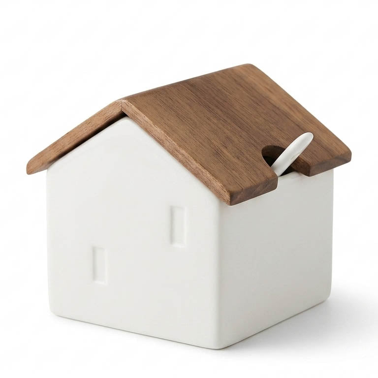 CloudHouse™ Ceramic Storage Container with Wood Lid