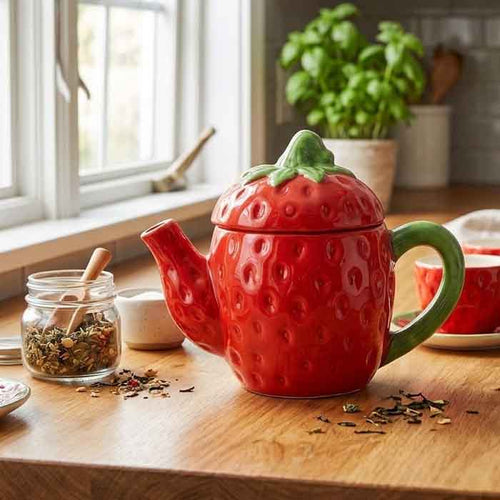 Ceramic Strawberry Teapot