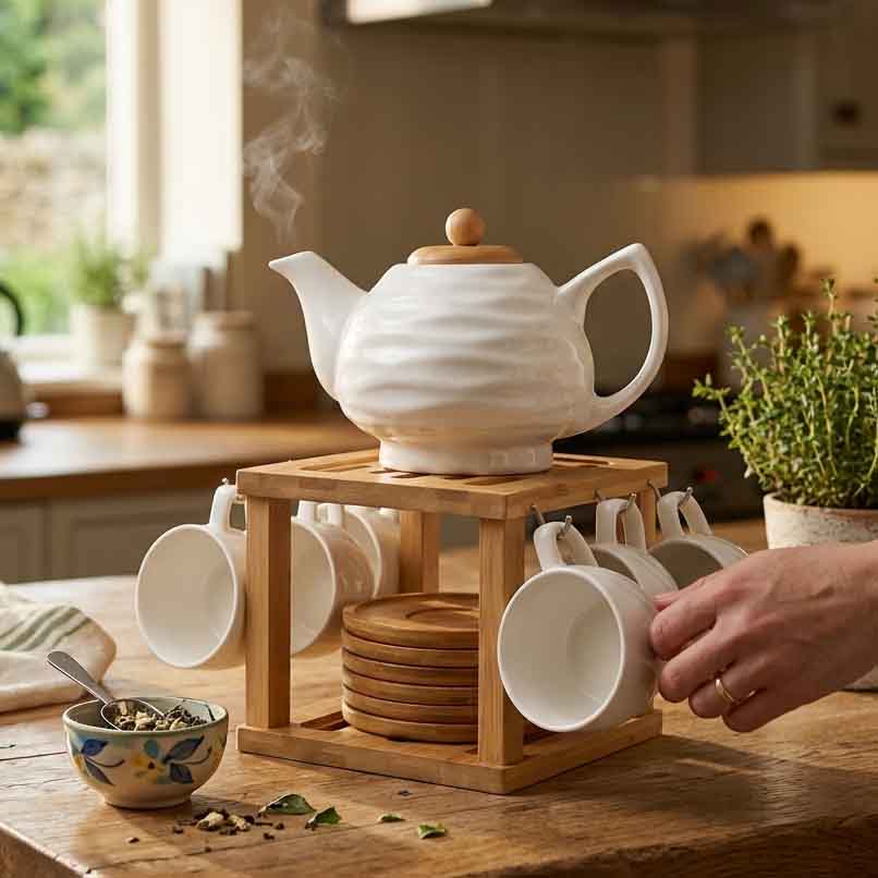 Elegant Tea Set (Pot and Cups)