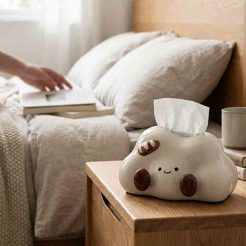 CloudNest™ Ceramic Tissue Box Holder