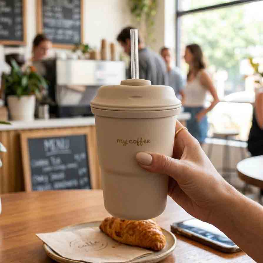 Stainless Steel Insulated Coffee Tumbler with Straw