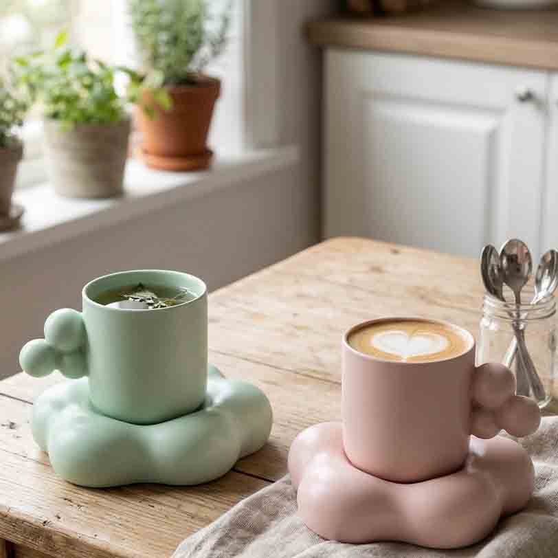 Aesthetic Mug & Saucer Set