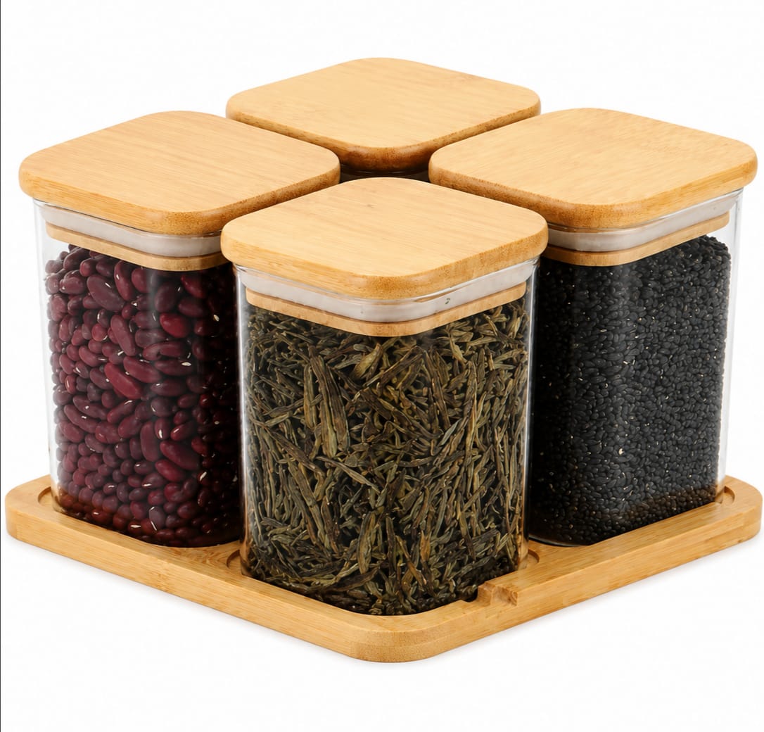 Glass Kitchen Canister Set